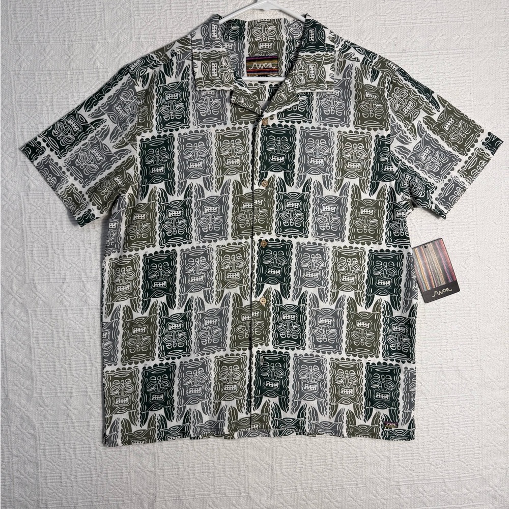RVCA Tiki Button Down Men’s Shirt-Medium
